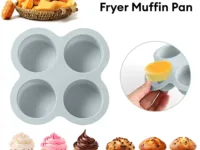 Préparez vos œufs, muffins, gâteaux ou desserts facilement avec vos moules en silicone antiadhésif 4 cavités, compatible friteuse à air. Réutilisable, sans BPA et ultra pratique pour vos petits-déjeuners !