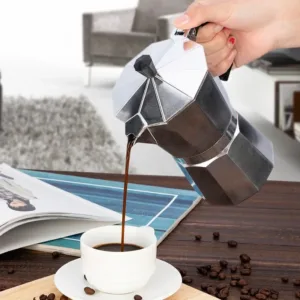 Cafetière Moka Italienne Rétro en Aluminium – 600ml, Pot Octogonal pour Espresso Authentique Env. Gratuit – Image 2