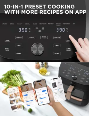 🔥 Friteuse à Air Chaud Midea 11L MAF002S – Double Empilement WiFi Alexa | Intelligence Connectée Env. gratuit – Image 3