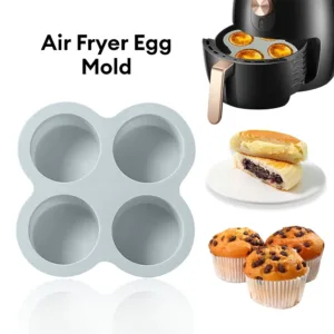 Moules en Silicone Antiadhésifs pour Friteuse à Air – 4 Cavités, Réutilisables, Idéal Œufs, Muffins, Gâteaux & Desserts Exp. Rapide – Image 3