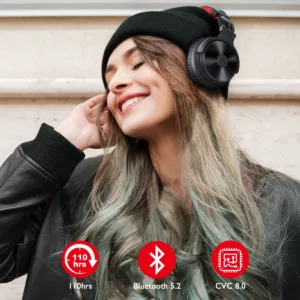 Casque Bluetooth OneOdio 110h Sans Fil + Filaire avec Micro Détachable – Audio HD, PC/PS4/Call Center/Skype >Port. gratuit – Image 2