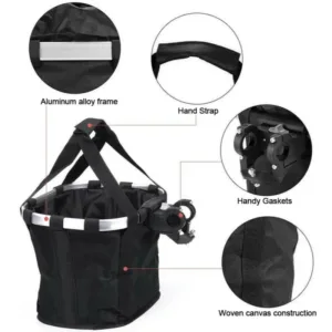 Panier Avant de Vélo 2 en 1 pour Petit Chien – Sac de Transport Détachable et Pliable – Guidon VTT, Charge 5 kg, Polyester Résistant Env. gratuit – Image 2