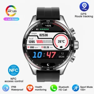 Montre Connectée de Sport SK27 IP68 – GPS, Appels Bluetooth, Écran AMOLED 1.52", Suivi Santé & Assistant Vocal Liv. gratuit – Image 7