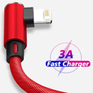 Profitez d’un câble USB à 90° ultra résistant, compatible iPhone, offrant charge rapide 3A et transfert de données. Disponible en 2m et 3m, idéal pour le gaming et l’utilisation en continu.