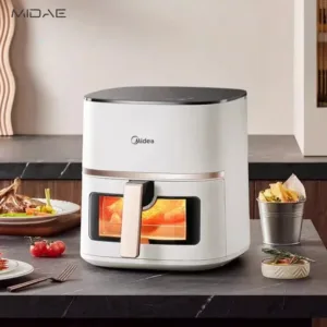Découvrez la friteuse à air Midea MF-KZE5089 : grande capacité 3-8L, écran tactile visuel, cuisson saine sans huile. Design moderne, multifonction et pratique pour toute la famille.