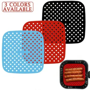 Protégez votre friteuse à air avec ces doublures en silicone réutilisables et antiadhésives. Compatibles Cosori, Gowise, résistantes à la chaleur, lavables, sans BPA.