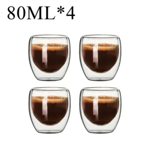 Tasse à Café en Verre Double Paroi 250ml – Résistante à la Chaleur, Écologique, Verre Borosilicate Transparent pour Café, Thé, Lait ou Whisky Env. gratuit dès 10€ – Image 13