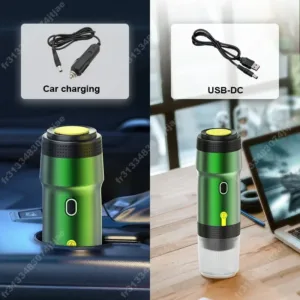 Machine à Café Électrique Portable 3-en-1 KF-JN-01 – Expresso Italien pour Voiture et Maison, Compatible Capsules & Café Moulu, Chauffage Intelligent, USB & Charge Machine à Café Électrique Portable 3-en-1 KF-JN-01 – Expresso Italien pour Voiture et Maison, Compatible Capsules & Café Moulu, Chauffage Intelligent, USB & Charge Rapide – Image 6