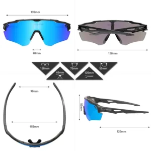 SCVCN – Lunettes de soleil photochromiques de cyclisme pour homme et femme – VTT, route, UV400, polarisées, sport plein air Liv. rapide – Image 6
