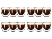 Tasse à café en verre borosilicate transparent double paroi, résistante à la chaleur, design élégant, idéale pour café, thé, lait, cocktails. Écologique, saine et multifonction.