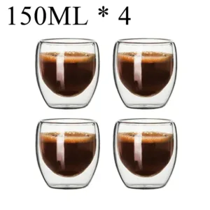 Tasse à Café en Verre Double Paroi 250ml – Résistante à la Chaleur, Écologique, Verre Borosilicate Transparent pour Café, Thé, Lait ou Whisky Env. gratuit dès 10€ – Image 20