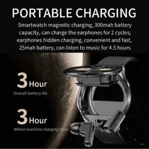 Montre Connectée avec Écouteurs TWS Intégrés – Écran 1.39" IPS, Bluetooth 5.0, Suivi Santé, IP67, 300mAh, Autonomie 25 jours. Liv. gratuit – Image 5