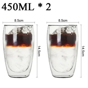 Tasse à Café en Verre Double Paroi 250ml – Résistante à la Chaleur, Écologique, Verre Borosilicate Transparent pour Café, Thé, Lait ou Whisky Env. gratuit dès 10€ – Image 9