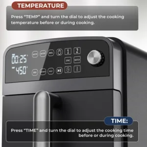Friteuse à Air Double Panier OYAJIA 10QT – Cuisson 4 Aliments Simultanément, Design Empilable Gain de Place, 6 en 1 avec Cuisson Synchronisée Env. gratuit – Image 5