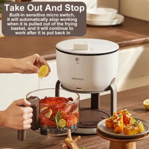 Friteuse à Air DAEWOO K5S/K5 PRO – 2L Compacte, Sans Huile, Cuisson 360°, Écran LED Tactile ou Mécanique, Multi-Usage pour 1 à 3 Personnes Liv. rapide – Image 5
