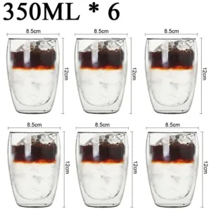 Tasse à Café en Verre Double Paroi 250ml – Résistante à la Chaleur, Écologique, Verre Borosilicate Transparent pour Café, Thé, Lait ou Whisky Env. gratuit dès 10€ – Image 10