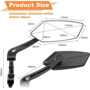Rétroviseur de Vélo Réglable 360° avec Réflecteur – Miroir de Guidon Haute Définition pour Vélo, Trottinette Électrique et Cyclisme Urbain Env. gratuit dès 10€ – Image 3