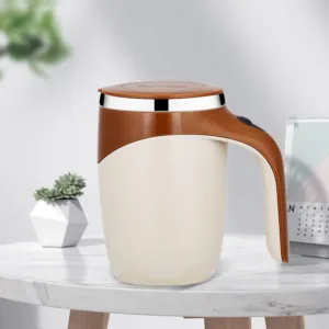 Tasse à Café Magnétique Électrique en Acier Inoxydable – Auto-Mélangeante, Rechargeable, Portative, 400 ml, Contrôle Bouton & Arrêt Automatique Env. rapide – Image 7