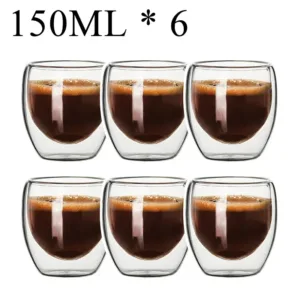 Tasse à Café en Verre Double Paroi 250ml – Résistante à la Chaleur, Écologique, Verre Borosilicate Transparent pour Café, Thé, Lait ou Whisky Env. gratuit dès 10€ – Image 19