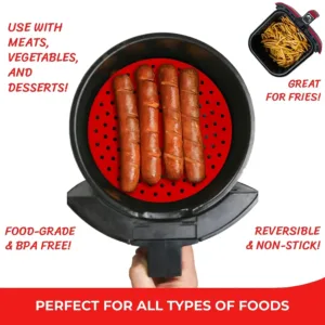 Doublures Réutilisables en Silicone pour Friteuse à Air – Accessoires Antiadhésifs pour Cosori, Gowise et Plus Env. rapide – Image 6