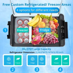 Réfrigérateur Voiture 35L Double Zone – Contrôle APP, -20°C, Congélateur Portable 12V/220V, Camping, Voyage, RV Exp. gratuit – Image 7