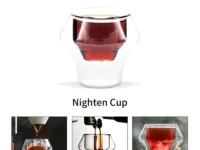 Tasses expresso double paroi MHW-3BOMBER : verre borosilicate résistant, anti-brûlure, design suspendu. Idéal café, thé, shot ou vin.