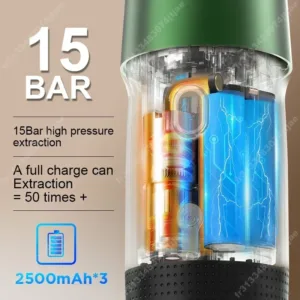 Machine à Café Électrique Portable 3-en-1 KF-JN-01 – Expresso Italien pour Voiture et Maison, Compatible Capsules & Café Moulu, Chauffage Intelligent, USB & Charge Machine à Café Électrique Portable 3-en-1 KF-JN-01 – Expresso Italien pour Voiture et Maison, Compatible Capsules & Café Moulu, Chauffage Intelligent, USB & Charge Rapide – Image 3