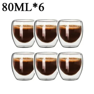 Tasse à Café en Verre Double Paroi 250ml – Résistante à la Chaleur, Écologique, Verre Borosilicate Transparent pour Café, Thé, Lait ou Whisky Env. gratuit dès 10€ – Image 11