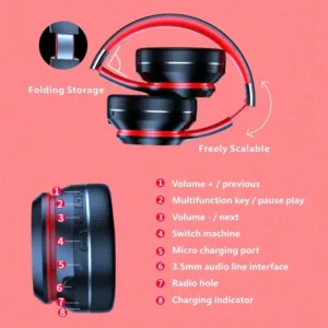 Lenovo HD200 Casque Bluetooth Pliable – Écouteurs Sans Fil Over-Ear HiFi, Réduction de Bruit Active, Gaming, PC & Mobile Env. gratuit – Image 6