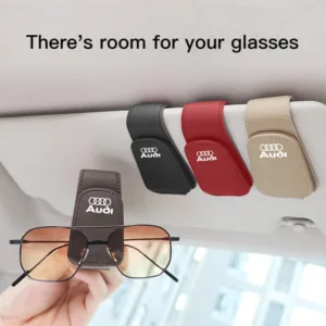Rangez vos lunettes en toute élégance ! Clip pare-soleil en cuir pour Audi Quattro Sline (A3 à Q8). Pratique, chic et stable. Livraison rapide.