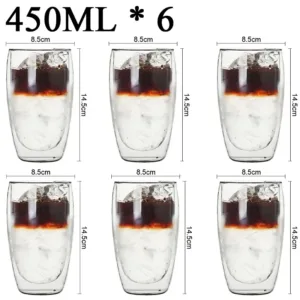 Tasse à Café en Verre Double Paroi 250ml – Résistante à la Chaleur, Écologique, Verre Borosilicate Transparent pour Café, Thé, Lait ou Whisky Env. gratuit dès 10€ – Image 21