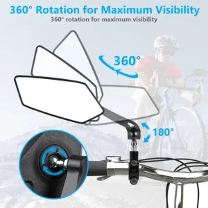 Rétroviseur de Vélo Réglable 360° avec Réflecteur – Miroir de Guidon Haute Définition pour Vélo, Trottinette Électrique et Cyclisme Urbain Env. gratuit dès 10€ – Image 2