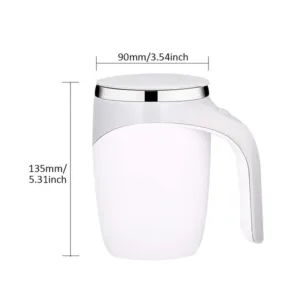 Tasse à Café Magnétique Électrique en Acier Inoxydable – Auto-Mélangeante, Rechargeable, Portative, 400 ml, Contrôle Bouton & Arrêt Automatique Env. rapide – Image 6