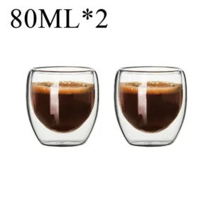 Tasse à Café en Verre Double Paroi 250ml – Résistante à la Chaleur, Écologique, Verre Borosilicate Transparent pour Café, Thé, Lait ou Whisky Env. gratuit dès 10€ – Image 15
