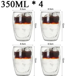 Tasse à Café en Verre Double Paroi 250ml – Résistante à la Chaleur, Écologique, Verre Borosilicate Transparent pour Café, Thé, Lait ou Whisky Env. gratuit dès 10€ – Image 12