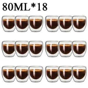 Tasse à Café en Verre Double Paroi 250ml – Résistante à la Chaleur, Écologique, Verre Borosilicate Transparent pour Café, Thé, Lait ou Whisky Env. gratuit dès 10€ – Image 8