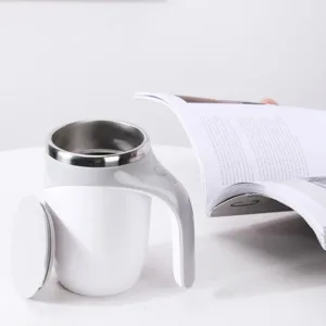 Tasse à Café Magnétique Électrique en Acier Inoxydable – Auto-Mélangeante, Rechargeable, Portative, 400 ml, Contrôle Bouton & Arrêt Automatique Env. rapide – Image 4