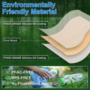 LMETJMA 100 Papiers pour Friteuse à Air – Doublures Carrées Jetables Antiadhésives, Résistantes à la Chaleur, pour Cuisson et Pâtisserie Env. gratuit – Image 3