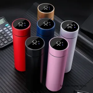 Bouteille Thermos intelligente 500 ml – Affichage LED de température, flacon isotherme en acier inoxydable, chaud/froid Env. gratuit – Image 2