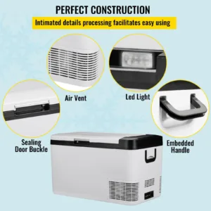 VEVOR Glacière Électrique Portable 25L – Réfrigérateur de Voiture Double Zone -20°C, Contrôle App & Tactile, 12/24V & 100-240V – Camping, Bateau, Camion Liv. gratuit – Image 6