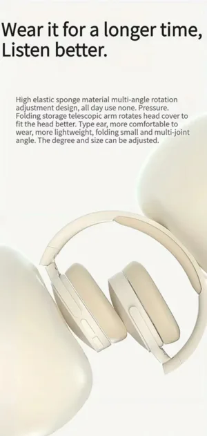 Bosebye P2961 Casque Bluetooth 5.3 Sans Fil – Pliable, Micro Intégré, Basses Puissantes, Idéal Gaming & HiFi Env. gratuit – Image 12