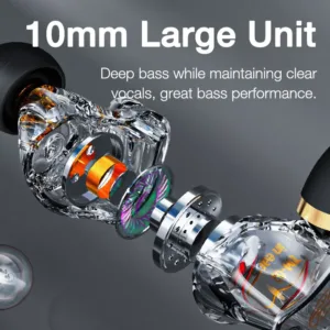 EARDECO Écouteurs Filaire Stéréo Intra-Auriculaires avec Micro | Basses Profondes – Casque Audio 3.5mm pour Sport, Jeu, Téléphone Liv. rapide – Image 6
