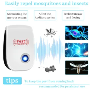 Répulsif Ultrasonique Antiparasitaire Intérieur 2 à 8 Pièces – Protection Électronique Anti-Nuisibles Liv. rapide – Image 2