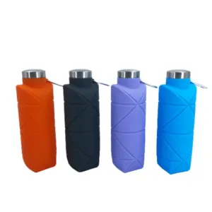 Tasse pliante en silicone 500ml – Bouteille d’eau portable en forme de diamant, réutilisable, sans BPA, idéale sport rapide et plein air – Image 5