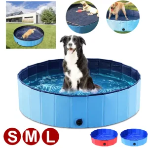 Offrez à votre chien un bain rafraîchissant avec cette piscine pliable en PVC étanche, résistante et facile à ranger. Disponible en 80, 120 ou 160 cm. Idéal pour l'été !