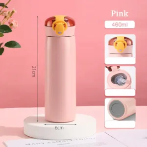 Bouteille isotherme enfant TUUTH 320/460 ml – Thermos inox avec paille, étanche, portable, chaud/froid Env. rapide – Image 6