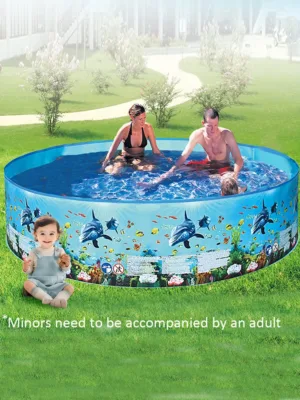 Piscine gonflable pliable 244x38cm avec pulvérisation – Baignoire extérieure pour bébé, enfants, animaux – PVC réutilisable, accessoires d’eau Liv. gratuit – Image 2
