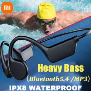 Xiaomi Casque Bluetooth à conduction osseuse étanche IPX8 : MP3 intégré, Bluetooth 5.4, 15h d’autonomie, pour natation, sport et appels mains-libres.