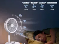 Profitez d’un ventilateur pliable, sans fil et ultra-silencieux LIPETY, 7200 mAh, rechargeable USB, idéal maison, camping et voyage. Confort & fraîcheur garantis !