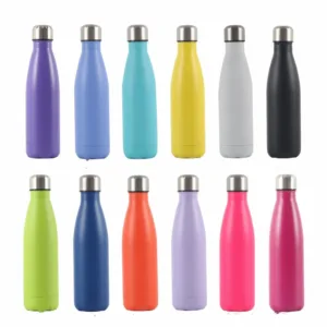 Bouteille isotherme en inox 500/750 ml avec couvercle étanche. Garde les boissons froides 24h et chaudes 12h. Idéale pour café glacé, thé, voyages ou à la maison.